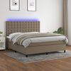 vidaXL &Kappa;&rho;&epsilon;&beta;ά&tau;&iota; Boxspring &mu;&epsilon; &Sigma;&tau;&rho;ώ&mu;&alpha; & LED Taupe 160x200 &epsilon;&kappa;. &Upsilon;&phi;&alpha;&sigma;&mu;ά&tau;&iota;&nu;&omicron;