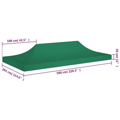 vidaXL Κάλυμμα Τέντας Εκδηλώσεων Πράσινο 6 x 3 μ. 270 γρ/μ²