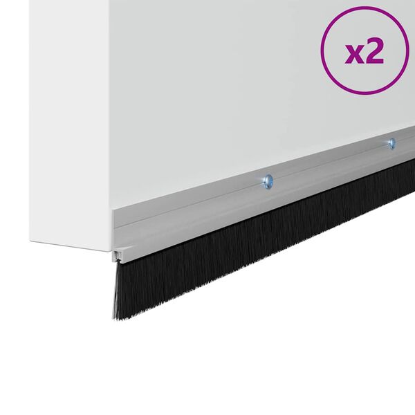 vidaXL Σφραγίδες πόρτας με βούρτσες που προσαρτώνται 2 pcs Ασημί