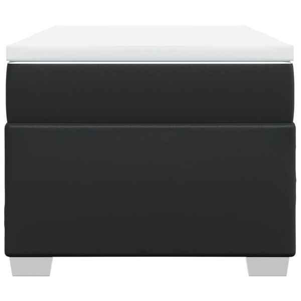 vidaXL Κρεβάτι Boxspring με Στρώμα Μαύρο 80 x 200 εκ. Συνθετικό Δέρμα