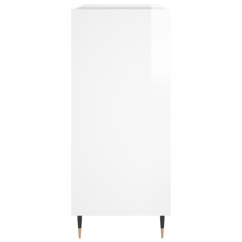 vidaXL Δισκοθήκη Γυαλιστερή Λευκή 84,5 x 38x 89 εκ. από Επεξεργ. Ξύλο