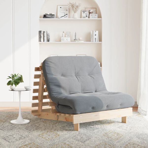 vidaXL &Kappa;&alpha;&nu;&alpha;&pi;έ&sigmaf; &Kappa;&rho;&epsilon;&beta;ά&tau;&iota; Futon &mu;&epsilon; &Sigma;&tau;&rho;ώ&mu;&alpha; 100x206x11&epsilon;&kappa;. &Mu;&alpha;&sigma;ί&phi; &Xi;ύ&lambda;&omicron; &Pi;&epsilon;ύ&kappa;&omicron;&upsilon;