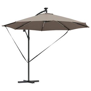 vidaXL &Omicron;&mu;&pi;&rho;έ&lambda;&alpha; &eta;&lambda;ί&omicron;&upsilon; &mu;&epsilon; &phi;ώ&tau;&alpha; &lambda;&omega;&rho;ί&delta;&alpha;&sigmaf; LED Taupe 294 x 294 x 248 cm