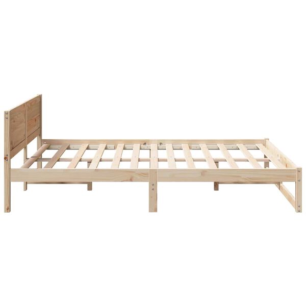 vidaXL Σκελετός Κρεβατιού Καφέ 140 x 200 cm Μασίφ ξύλο πεύκου