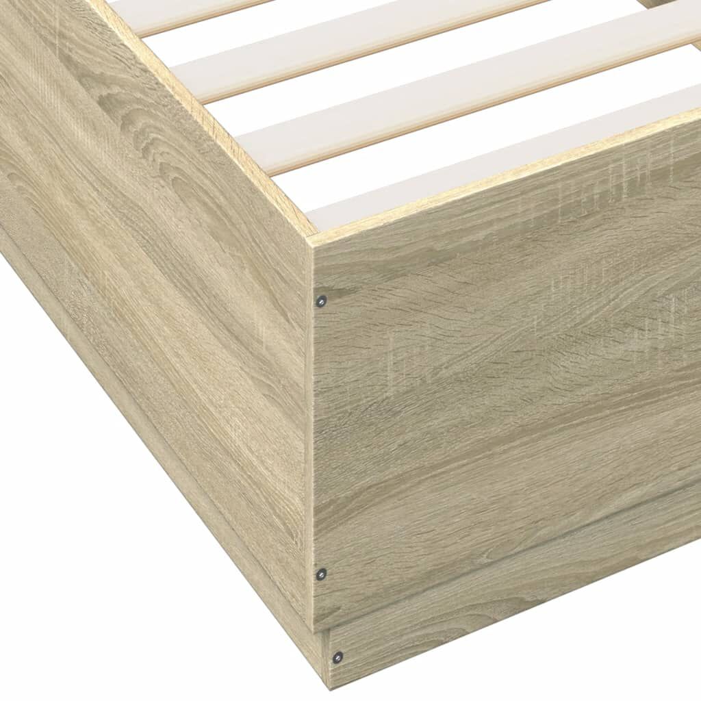 vidaXL Πλαίσιο Κρεβατιού Sonoma Δρυς 90x200 εκ. Επεξεργασμένο Ξύλο