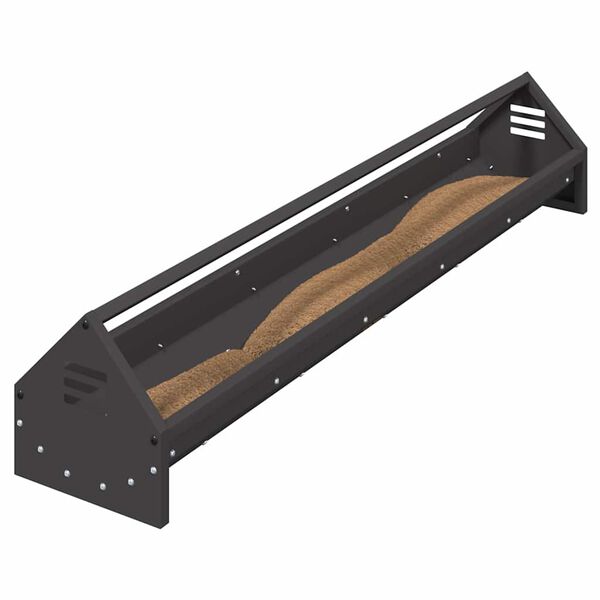 vidaXL Τάφος ταΐσματος κοτόπουλων Μαύρο 108 x 20,5 x 20 εκ.