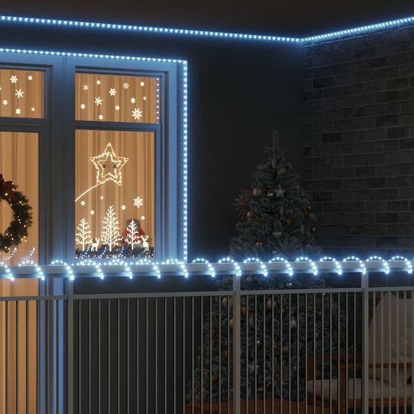 vidaXL Φωτιστικό Συρματόσχοινο με 120 LED Κρύο Λευκό 5 m PVC