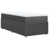 vidaXL Κρεβάτι Boxspring με Στρώμα Σκούρο Γκρι 90x190 εκ. Υφασμάτινο
