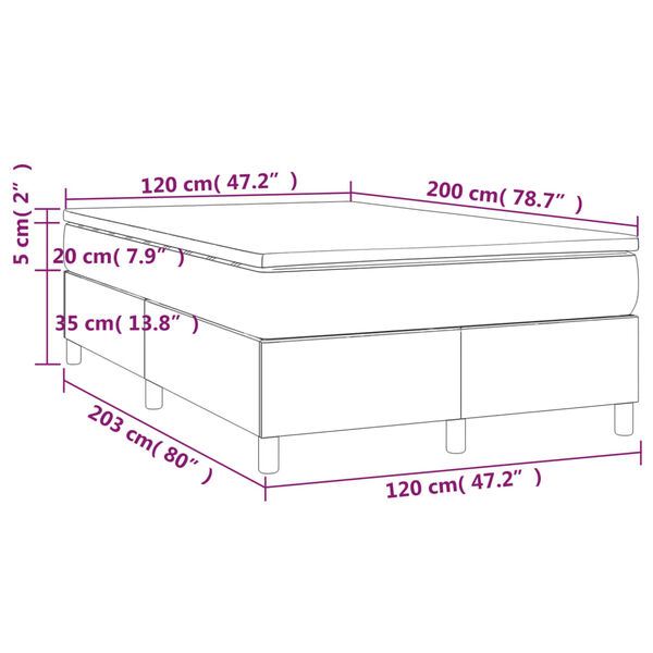 vidaXL Κρεβάτι Boxspring με Στρώμα Μαύρο 120 x 200 εκ. Βελούδινο