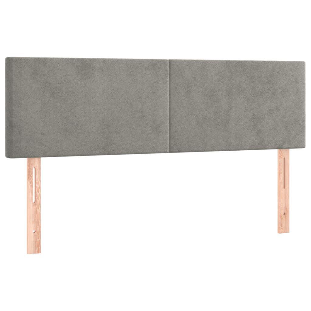 vidaXL Κρεβάτι Boxspring με Στρώμα&LED Αν. Γκρι 140x190 εκ. Βελούδινο