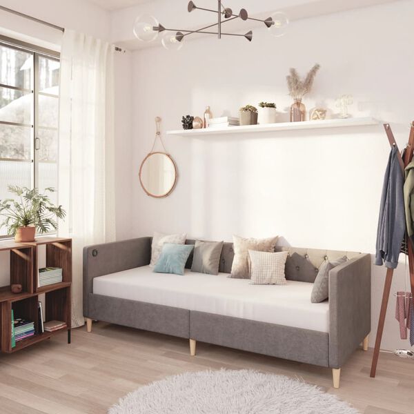 vidaXL &Kappa;&alpha;&nu;&alpha;&pi;έ&sigmaf; &Kappa;&rho;&epsilon;&beta;ά&tau;&iota; &mu;&epsilon; &Sigma;&tau;&rho;ώ&mu;&alpha; & USB &Alpha;&nu;. &Gamma;&kappa;&rho;&iota; 90x200 &epsilon;&kappa;. &Upsilon;&phi;&alpha;&sigma;&mu;ά&tau;&iota;&nu;&omicron;&sigmaf;