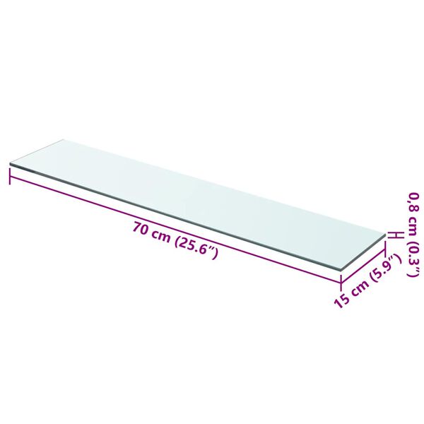 vidaXL Ράφια Πάνελ 2 τεμ. Διάφανα 70 x 15 εκ. Γυάλινα