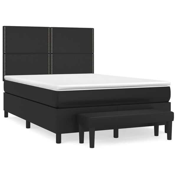 vidaXL &Kappa;&rho;&epsilon;&beta;ά&tau;&iota; Boxspring &mu;&epsilon; &Sigma;&tau;&rho;ώ&mu;&alpha; &Mu;&alpha;ύ&rho;&omicron; 140x190&epsilon;&kappa;.&alpha;&pi;ό &Sigma;&upsilon;&nu;&theta;&epsilon;&tau;&iota;&kappa;ό &Delta;έ&rho;&mu;&alpha;
