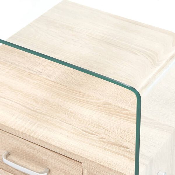 vidaXL Τραπεζάκι Σαλονιού με Συρτάρι 50 x 50 x 45 εκ. από Ψημένο Γυαλί