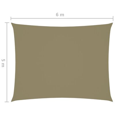 vidaXL Πανί Σκίασης Ορθογώνιο Μπεζ 5 x 6 μ. από Ύφασμα Oxford