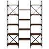 vidaXL Βιβλιοθήκη Καφέ Δρυς 127,5x28,5x172,5 εκ. Επεξεργασμένο Ξύλο