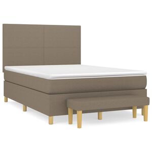 vidaXL &Kappa;&rho;&epsilon;&beta;ά&tau;&iota; Boxspring &mu;&epsilon; &Sigma;&tau;&rho;ώ&mu;&alpha; Taupe 140x190 &epsilon;&kappa;. &Upsilon;&phi;&alpha;&sigma;&mu;ά&tau;&iota;&nu;&omicron;