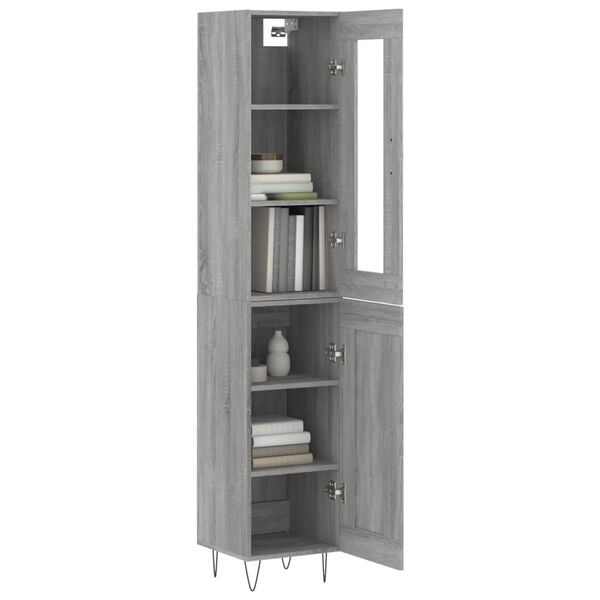 vidaXL Μπουφές Sonoma Γκρι 34,5 x 34 x 180 εκ. από Επεξεργασμένο Ξύλο