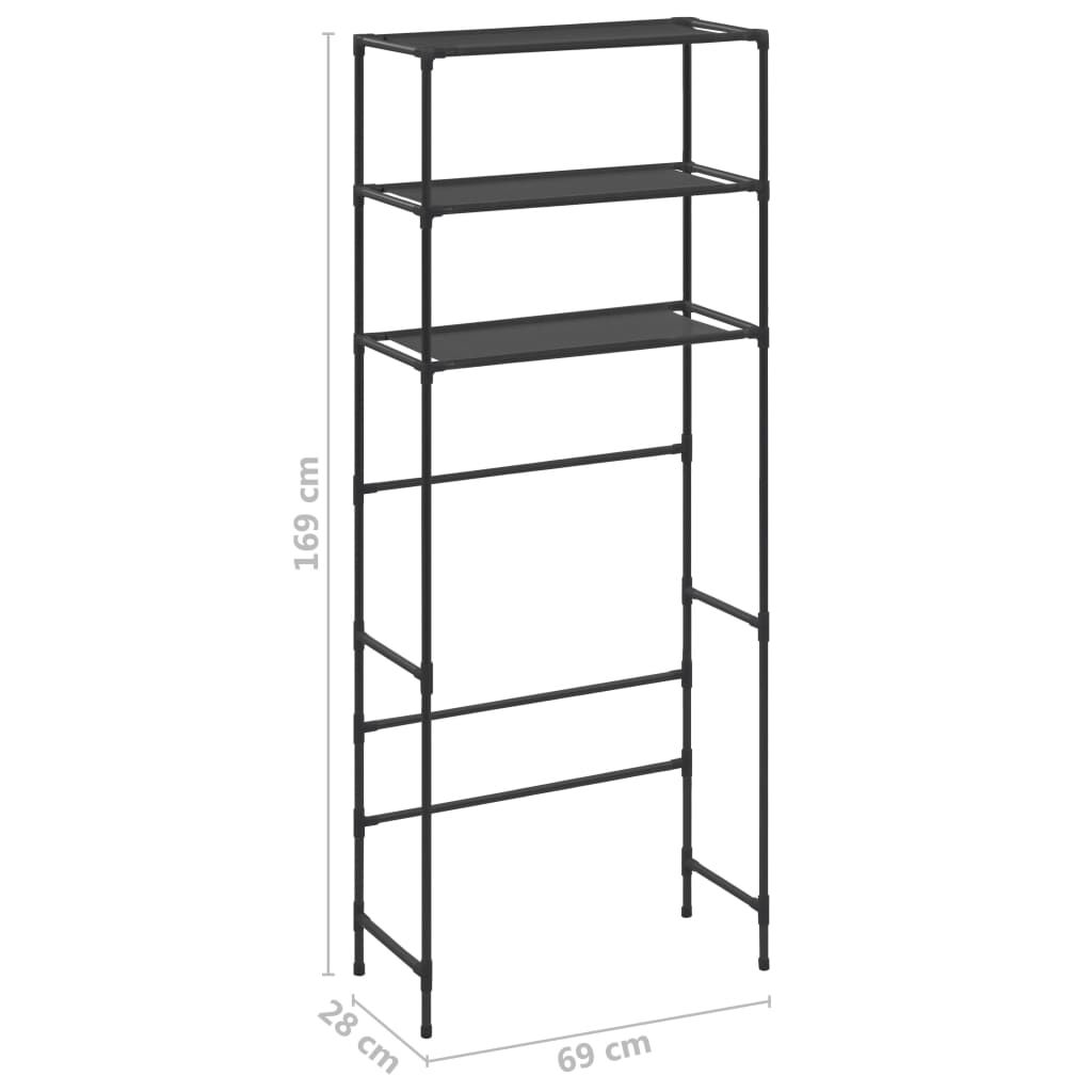 vidaXL Ραφιέρα 3 Επιπέδων για Πλυντήριο Μαύρη 69 x 28 x 169 εκ.