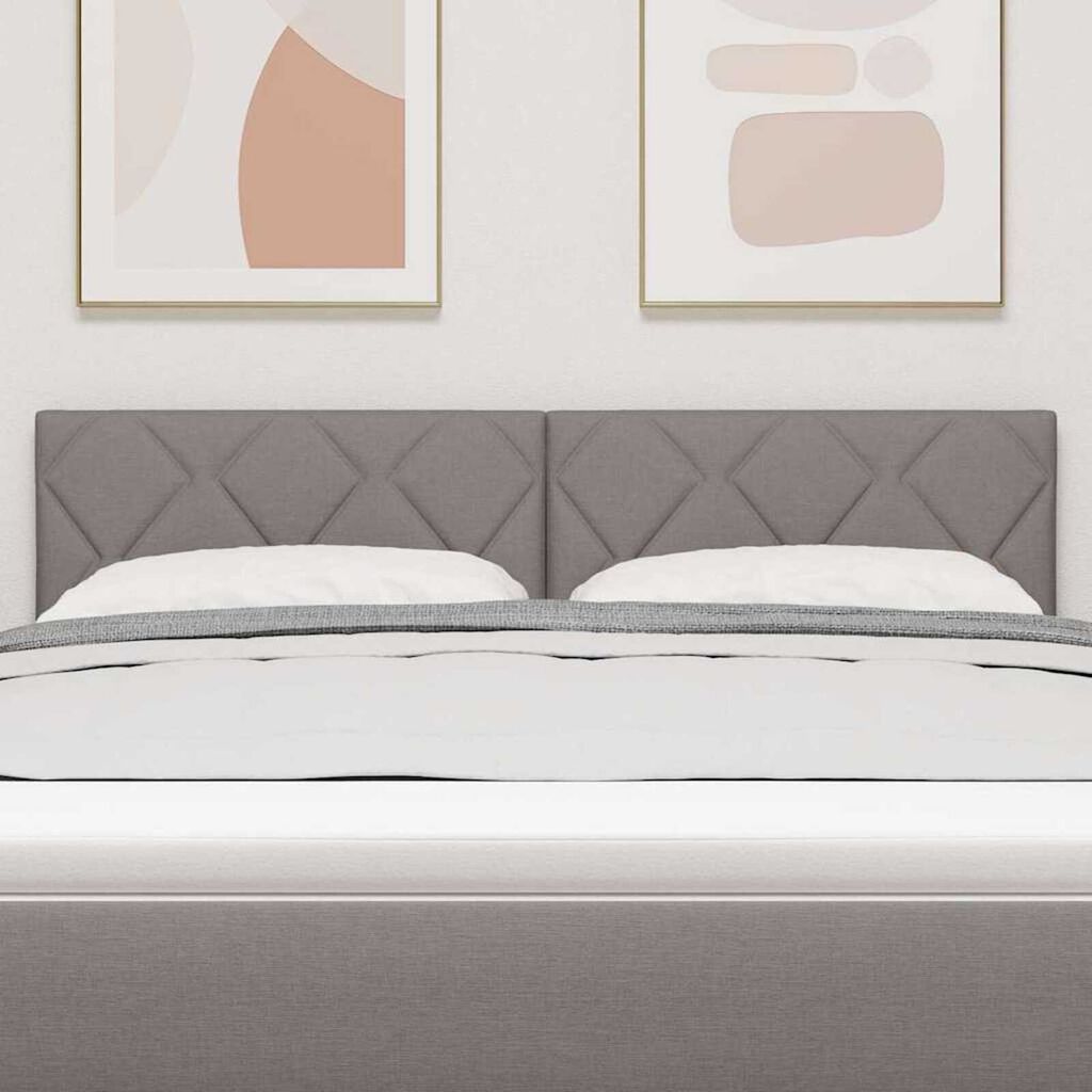 vidaXL Κεφαλάρι με φώτα λωρίδας LED με κεφαλάρι Taupe 160 cm ύφασμα