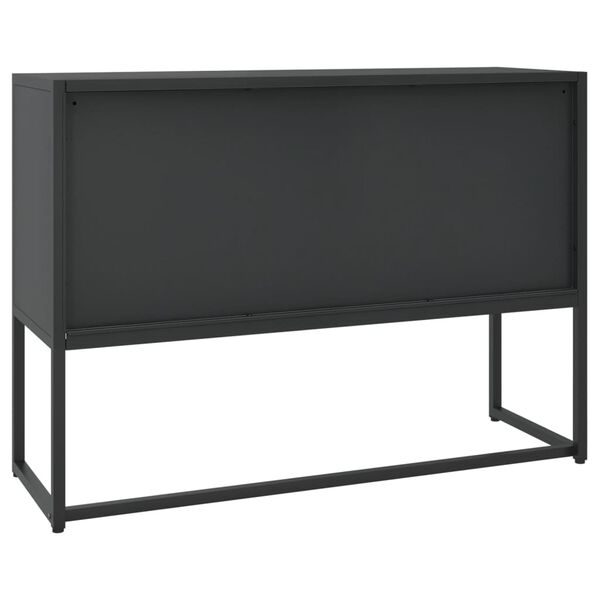 vidaXL Μπουφές Μαύρος 105 x 35 x 75 εκ. από Ατσάλι