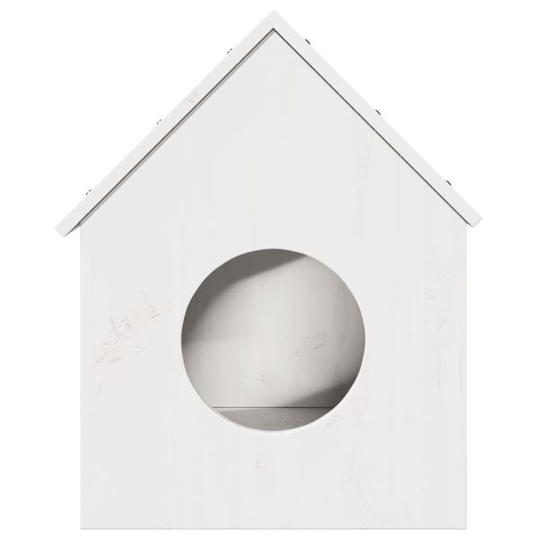 vidaXL σπιτάκι για γάτες λευκό 41x50x50 cm από μασίφ ξύλο πεύκο