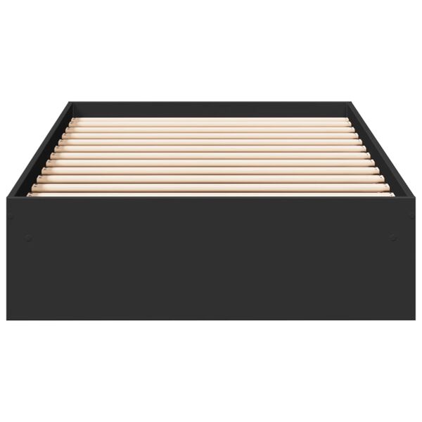 vidaXL Πλαίσιο Κρεβατιού με Συρτάρια Μαύρο 90x190 εκ. Επεξ. Ξύλο