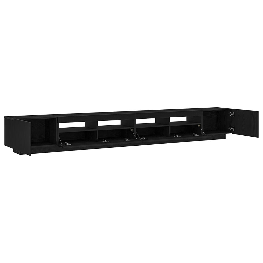 vidaXL Ντουλάπι τηλεόρασης με LED φώτα Μαύρο Δρυς 300x35x40 εκ. Κατασκευασμένο από Ξύλο