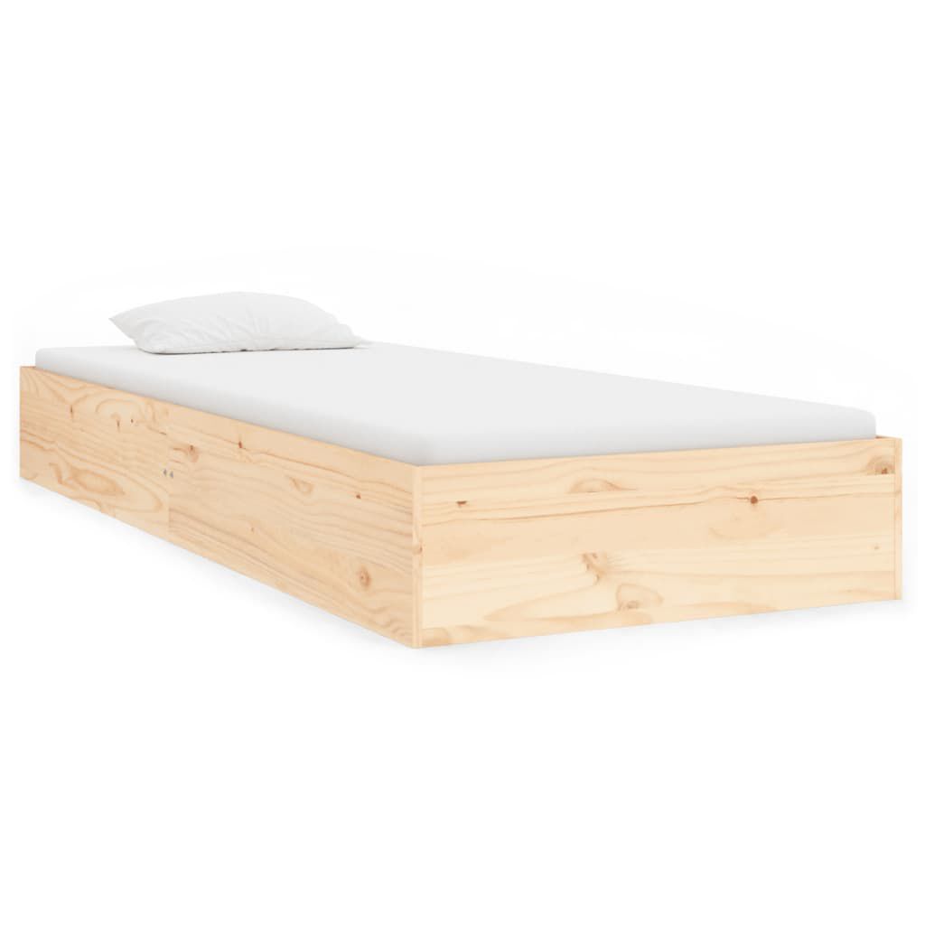 vidaXL Πλαίσιο Κρεβατιού 75 x 190 εκ. από Μασίφ Ξύλο Small Single