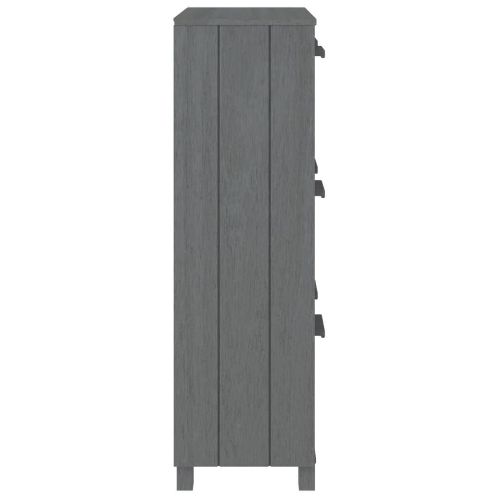 vidaXL Παπουτσοθήκη HAMAR Σκ. Γκρι 59,5x35x117 εκ. Μασίφ Ξύλο Πεύκου
