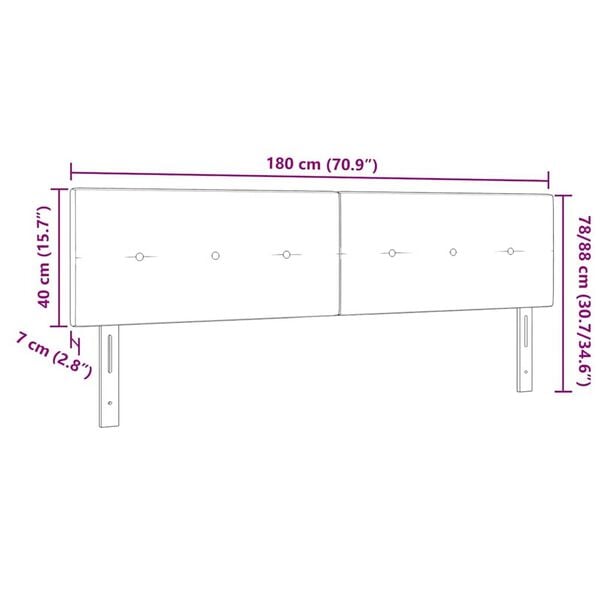 vidaXL Κεφαλάρι Επιτοίχιο με κεφαλάρι Ροζ 180 cm Βελούδο