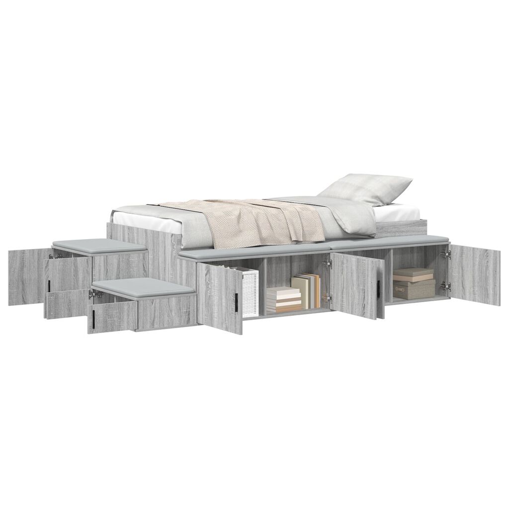vidaXL Κρεβάτι Αποθήκευσης Γκρι Sonoma 75x190 εκ.