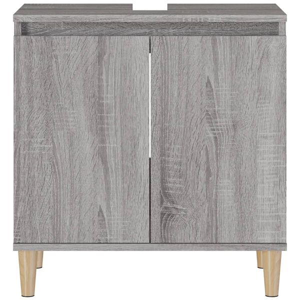 vidaXL Ντουλάπι Νιπτήρα Grey Sonoma 58 x 33 x 60 εκ. Επεξεργ. Ξύλο