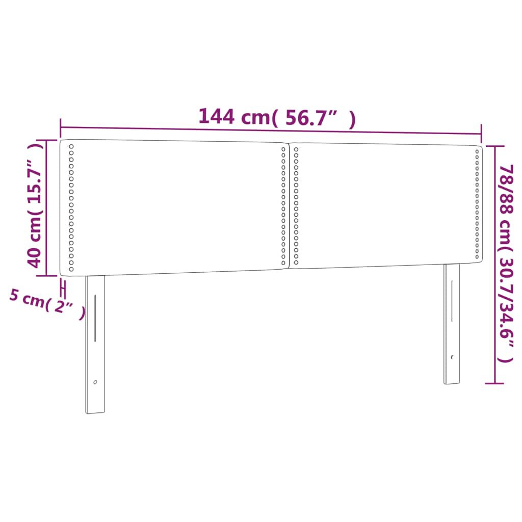 vidaXL Κεφαλάρια Κρεβατιού 2 τεμ. Μαύρα 72x5x78/88 εκ. Συνθετικό Δέρμα