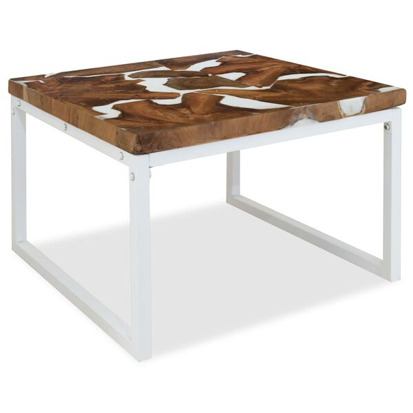 vidaXL Τραπεζάκι Σαλονιού 60 x 60 x 40 εκ. από Ξύλο Teak και Ρητίνη