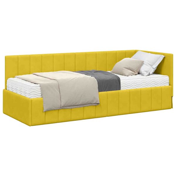 vidaXL Κρεβάτι Γωνίας με στρώμα Κίτρινο 80 x 200 cm Βελούδο