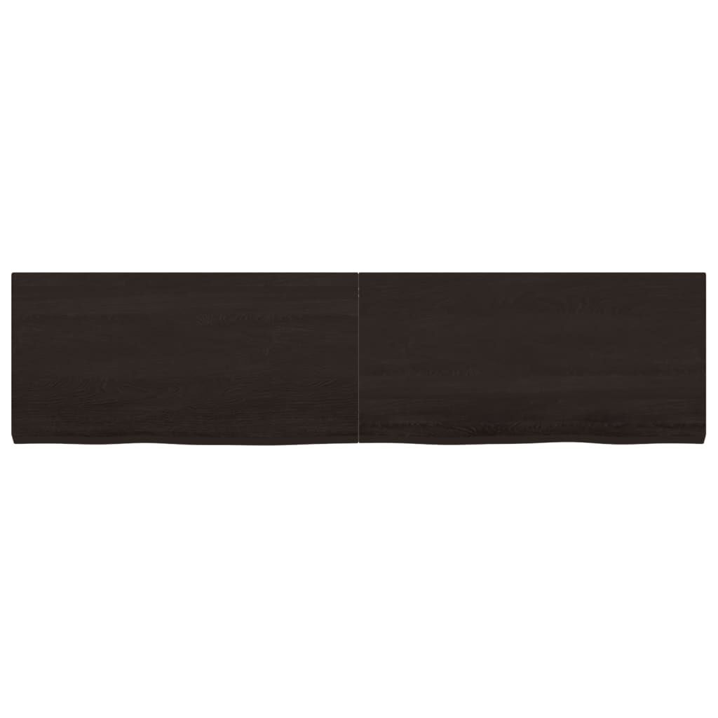 vidaXL Ράφι Τοίχου Σκούρο Καφέ 160x40x(2-4) εκ. Επεξ. Μασίφ Ξύλο Δρυός