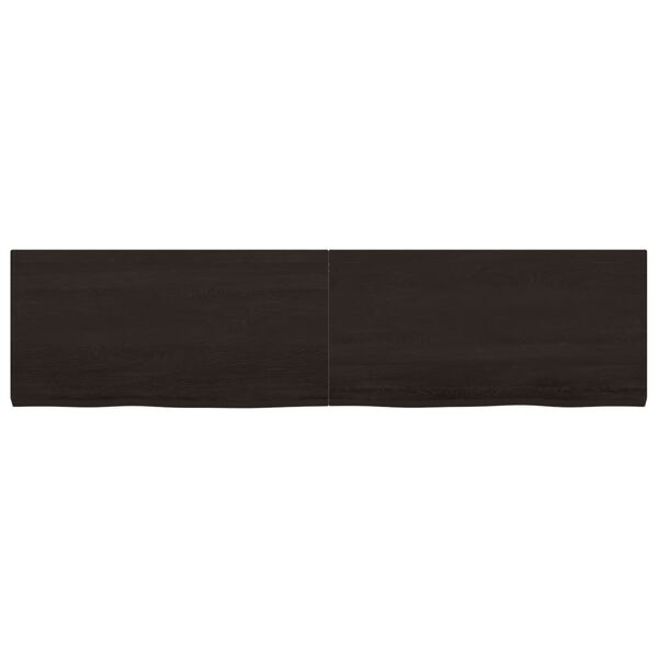 vidaXL Ράφι Τοίχου Σκούρο Καφέ 160x40x(2-4) εκ. Επεξ. Μασίφ Ξύλο Δρυός