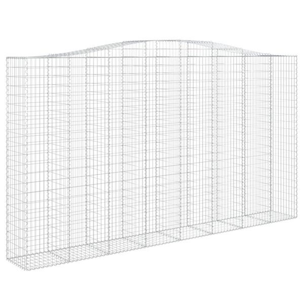 vidaXL Συρματοκιβώτια Τοξωτά 2 τεμ. 400x50x220/240 εκ. Γαλβαν. Ατσάλι