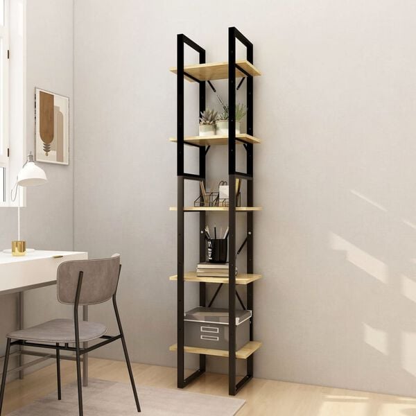vidaXL Βιβλιοθήκη με 5 Ράφια 40 x 30 x 175 εκ. από Ξύλο Πεύκου