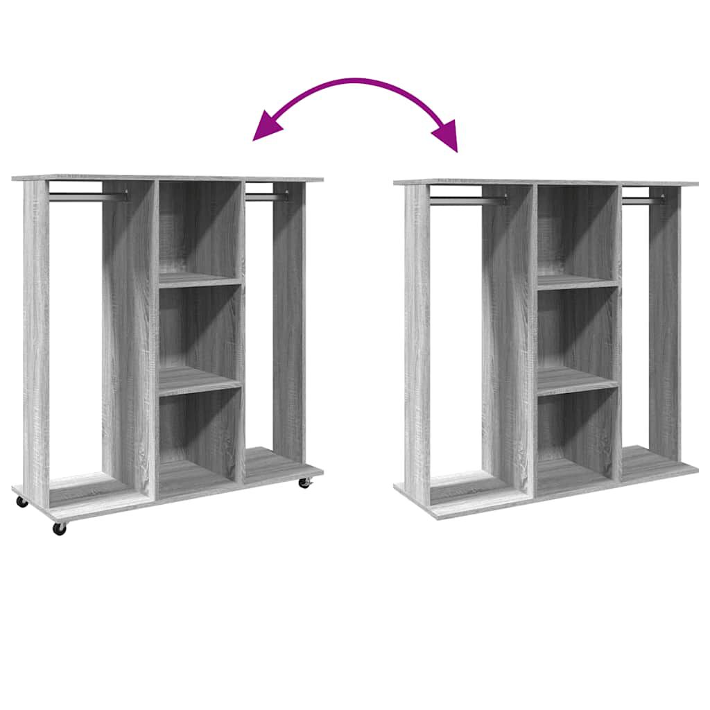 vidaXL Ντουλάπα με Ροδάκια Γκρι Sonoma 102x38x110 εκ. από Επεξ. Ξύλο