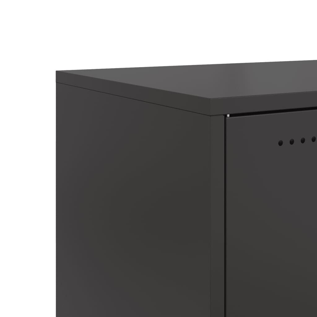vidaXL Κομοδίνο Μαύρο 36x39x78 εκ. από Χάλυβα