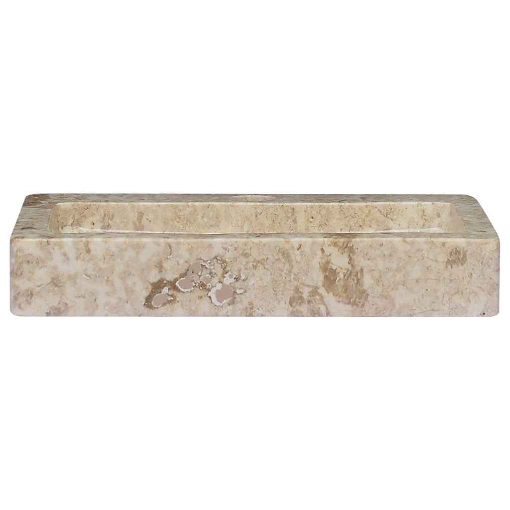 vidaXL Νιπτήρας Επιτοίχιος Κρεμ 38 x 24 x 6,5 εκ. Μαρμάρινος