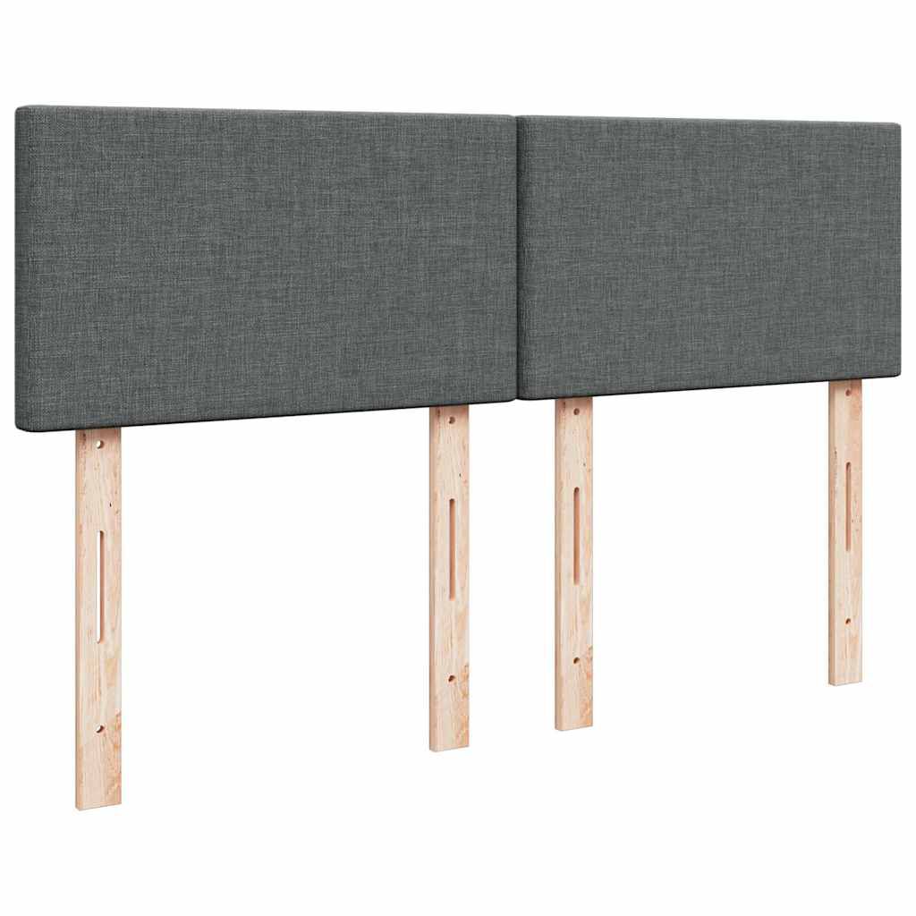 vidaXL Κρεβάτι Boxspring με Στρώμα Σκούρο Γκρι 140x190 εκ. Υφασμάτινο