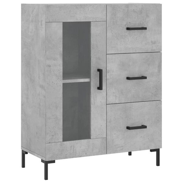 vidaXL Ντουλάπι Γκρι Σκυροδέματος 69,5x34x180 εκ. Επεξεργασμένο Ξύλο