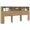 vidaXL Κρεβάτι με Κεφαλάρι με κεφαλάρι Artisan Oak 220 x 19 x 101,5 εκ
