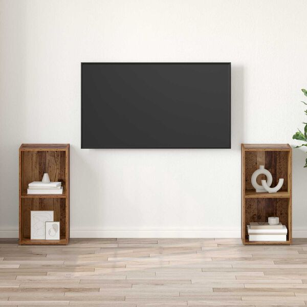 vidaXL Σετ επίπλου τηλεόρασης 2 pcs Παλιό ξύλο 72 x 35 x 36.5 cm