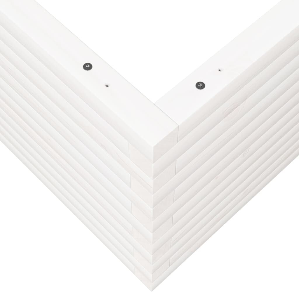 vidaXL Ζαρντινιέρα Κήπου Λευκή 100x100x46 εκ. από Μασίφ Ξύλο Πεύκου