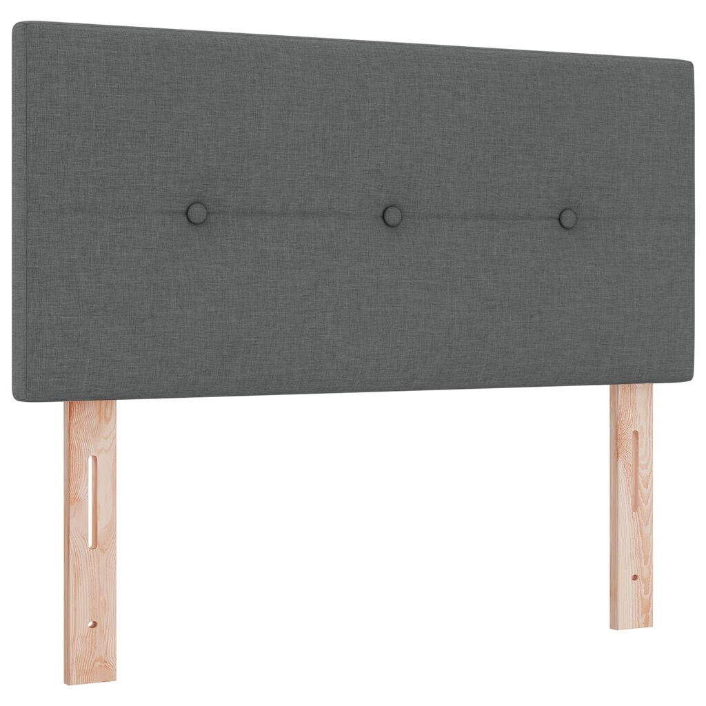 vidaXL Κρεβάτι Box Spring με Στρώμα Σκούρο Γκρι 100x200 εκ Υφάσματος