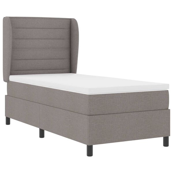 vidaXL Κρεβάτι Box Spring με Στρώμα σε Ταμπά, 90x190 εκ., Ύφασμα